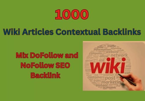 1000 HQ PR Panda safe Contextual & Unique Wiki backlinks